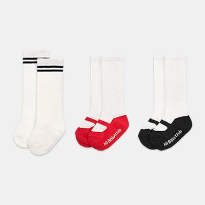 Hi Baby Club 2 Types of Children’s Shoes + Two-line Knee Socks Set, Korean Baby Products