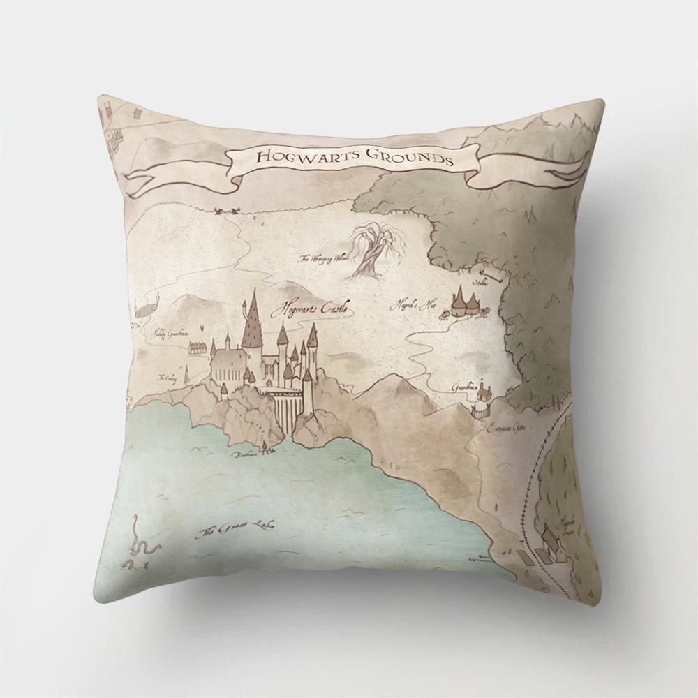 World Map Cartoon Decorative Cushion Set Decorative Pillowcase Sofa Room Bed Cushion Cover Home Decor