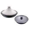 Industries Brodia IH Tajine Pot (with Glass Lid) 19cm White 3002. Heat-resistant Ceramic/tempered Glass Lid. China. ATZ0401.