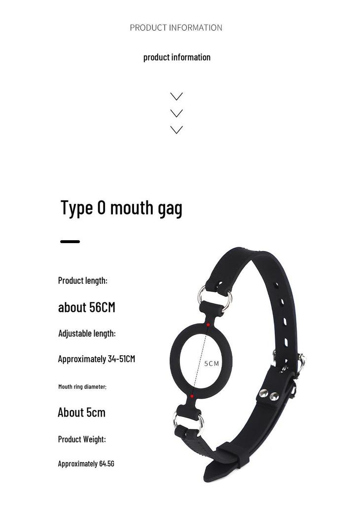 Silicone O-Ring Gag for BDSM, Female Slave Play, Deep Throat, Mouth Biting, Adult Ball Gag.
