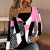 Tops for Women  Floral Print Long Sleeve Fake Two‑Piece Top Fall Casual Slim Pullover Women's Long Sleeve Top