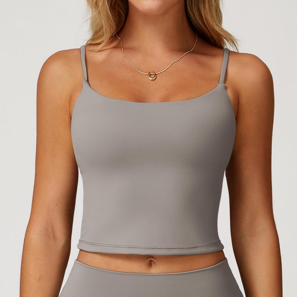Brushed Yoga Tank Top with Hollow Back & Double Straps - Women's Sports & Fitness Vest 3063