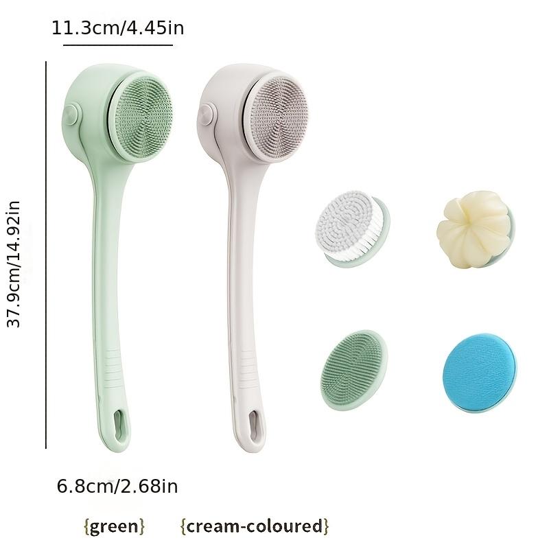Four In One Electric Silicone Double Handle Bath Brush, with Long Handle Electric Back To Back Shower Brush, Body Dual Handle Washer