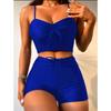 Drawstring Front Shorts Bikinis 2025 High Waist Swimsuit Women Swimwear Female Bathers Bathing Swimming Swim Suit Beachwear