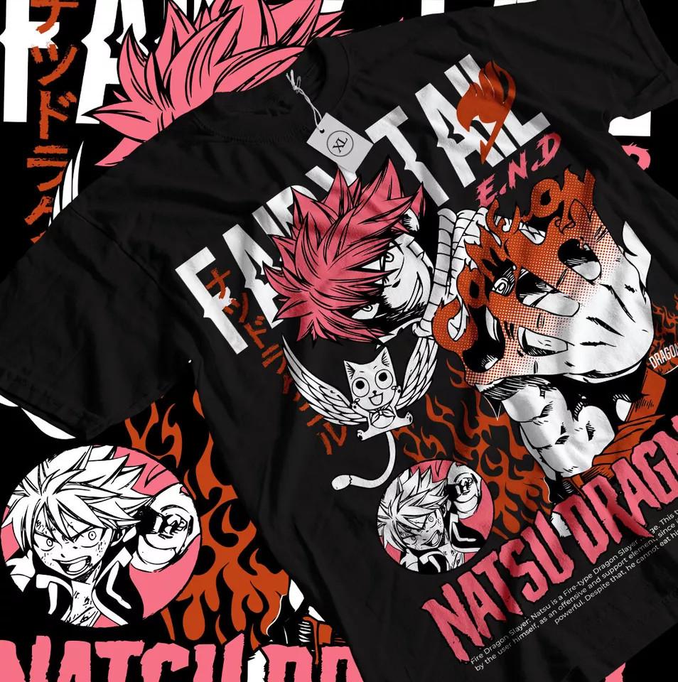 Fairy Tail  Gray Fullbuster Natsu Dragneel Girl Anime Gif Black Unisex T-Shirt L