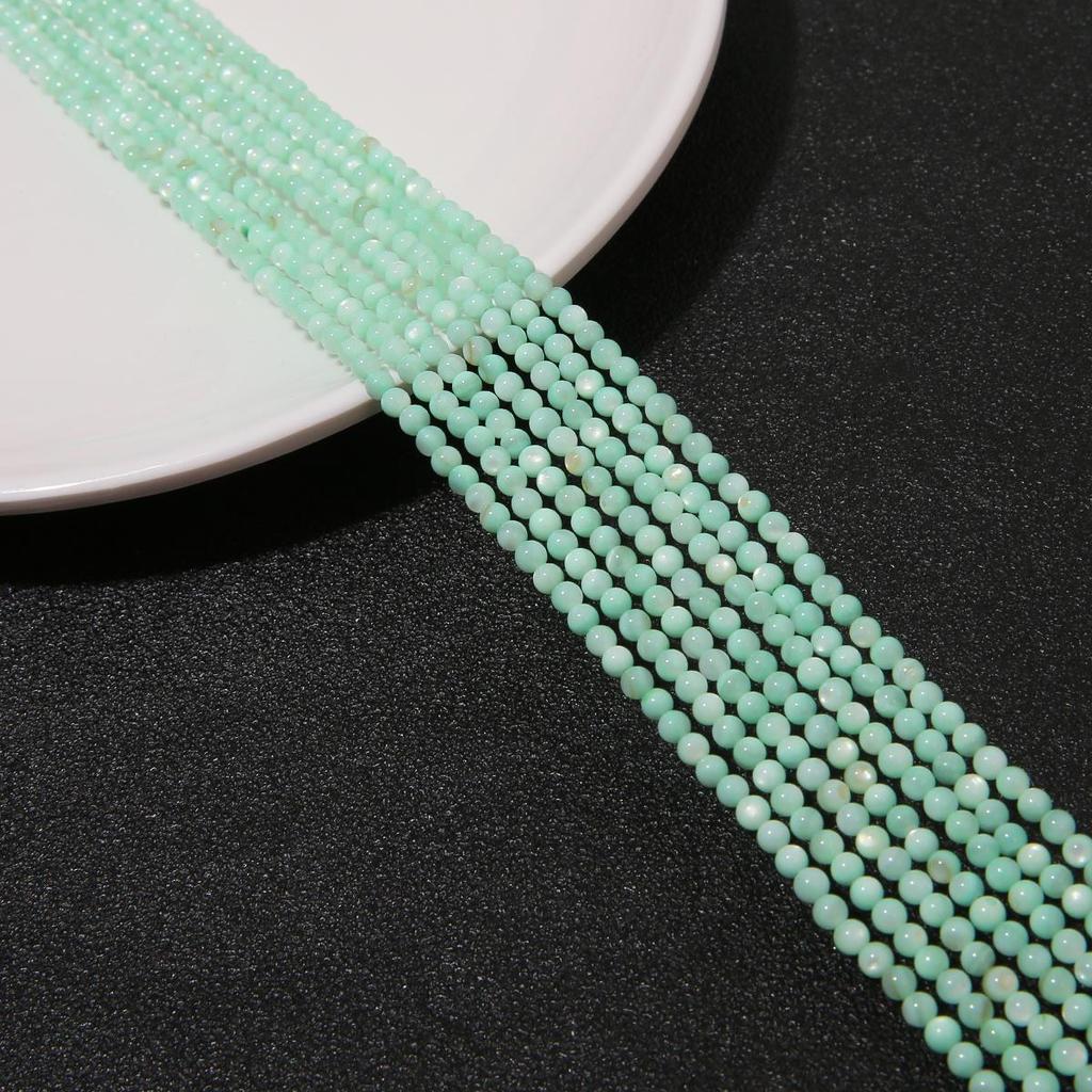 3mm Natur Süßwasser Shell Runde Perlen für Schmuck Machen DIY Armband Necalace Telefon Kette