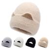 Thickened Knitted Hat In Autumn and Winter Warm Wool Hat Fleece Thickened Kitten Ear Pullover Ear Protection Face Protecting Little Girl Hat
