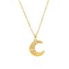 European & American Moon Necklace: Personalized Diamond-Inlaid Pendant for Women, Light Luxury Clavicle Chain Jewelry