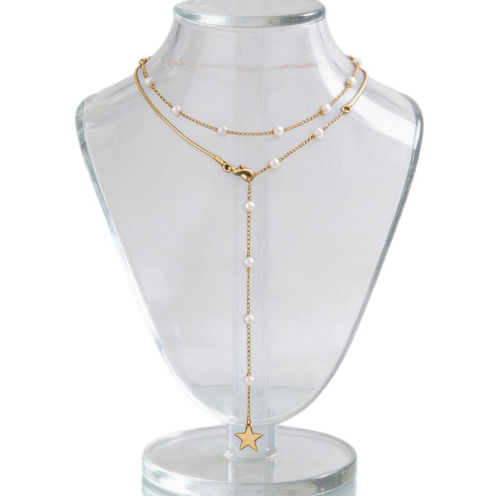 European and American Faux Pearl Geometric Necklace - Versatile Summer Jewelry for Women