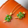 Classic Crystal Clover Pendant Necklace for Women Jewelry Fashion Silver 925 Sterling Clavicle Necklaces Lady Birthday Present