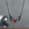 Eco-friendly Gothic Heart Ghost Claw Necklace - European & American Punk Halloween Fashion