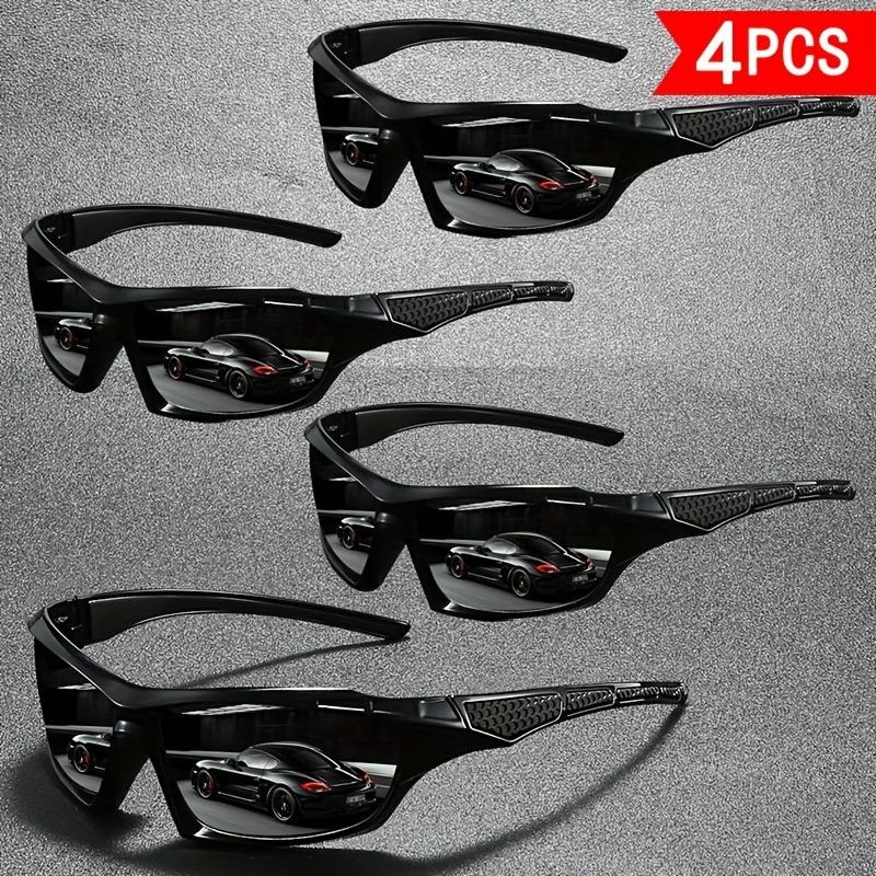 4-piece Dream Colored Men's Sunglasses Set with UV Resistant Lenses Suitable for Daily Leisure Driving and Exploration
