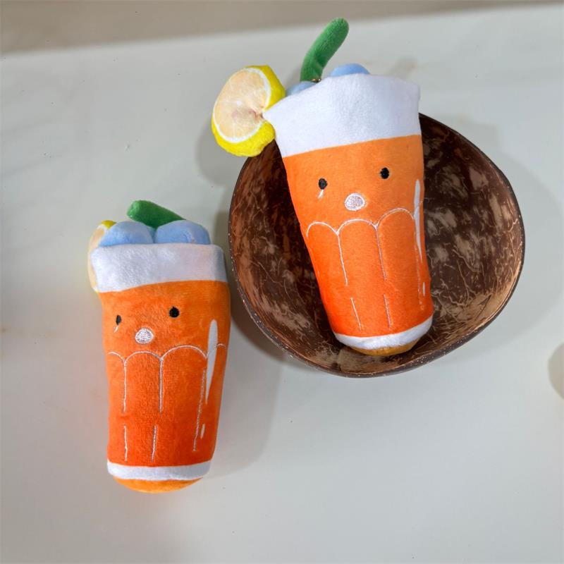 1/2Pcs Cute Creative Orange Blueberry Cold Drink Plush Doll Stuffed Toy Keychain Backpack Pendant Bag Hang Ornament Ragdoll Gift