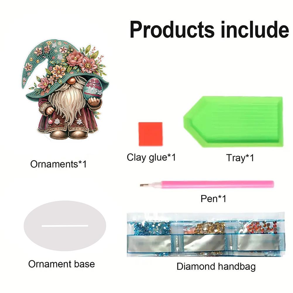 Special Shape Table Top Diamond Painting Ornament Kits Cute Gnome Diamond Painting Desktop Decorations Bedroom Table Decoration