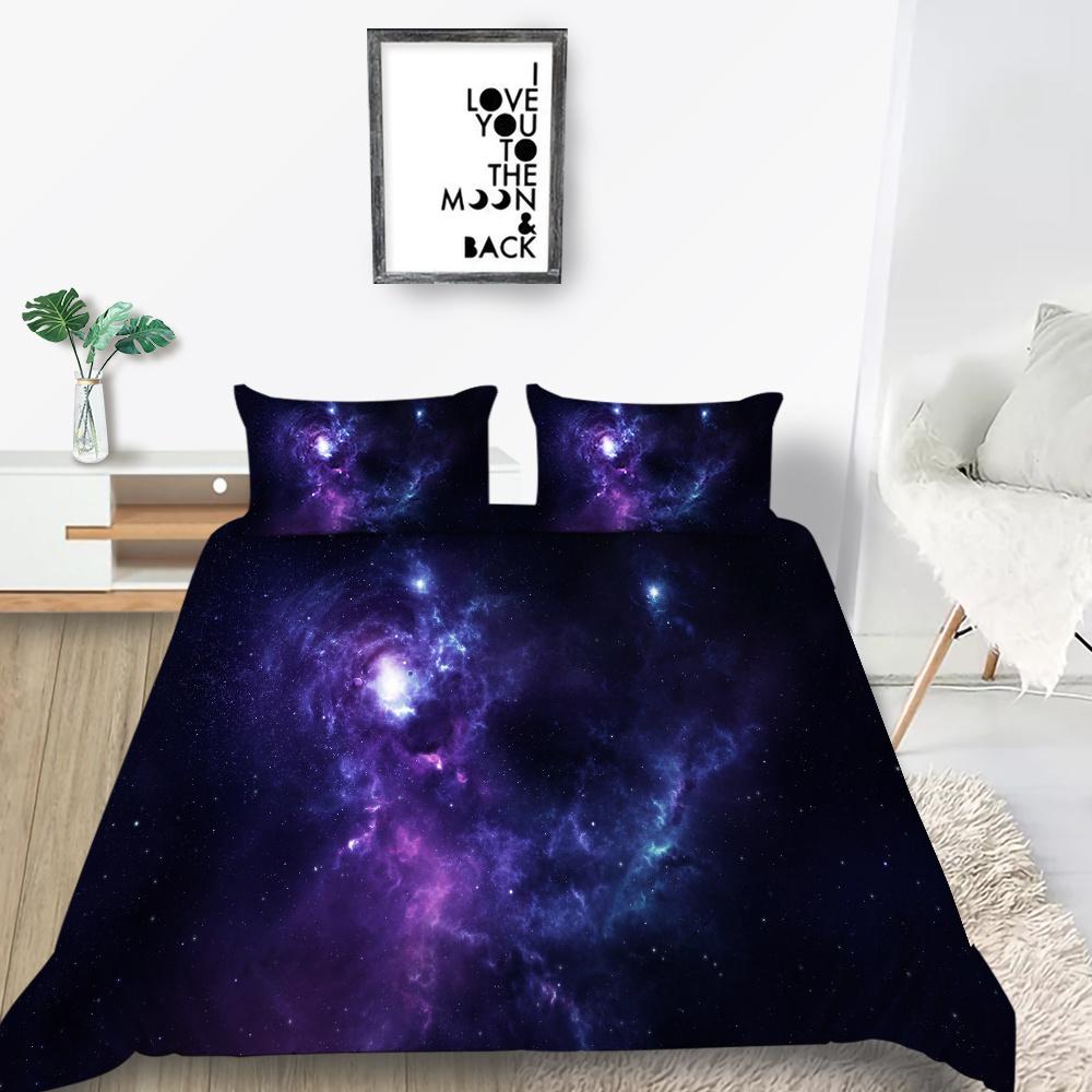 Home Textiles Kids Bedding Set 3D Star Sky Printing Bedclothes Bedroom Decor Microfiber Soft Quilt Cover  Breathable