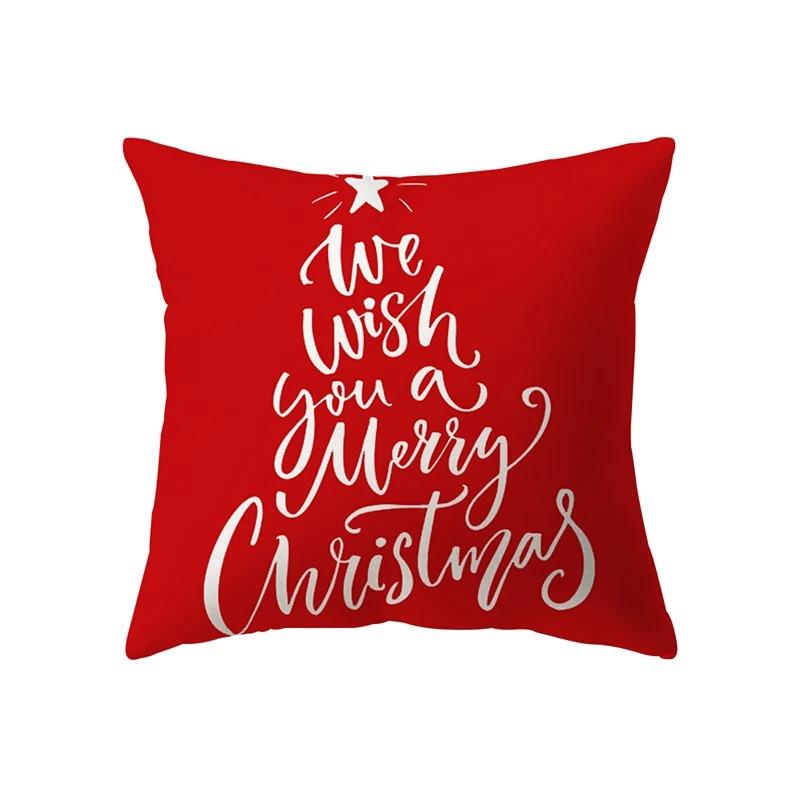 Christmas Decoration Theme Cartoon Print Pattern Cushion Cover For Home Living Room Sofa Pillow Cover