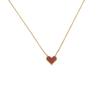 Wind French Retro Red Acrylic Love Collarbone Chain Women'S 18K Gold Titanium Steel Necklace