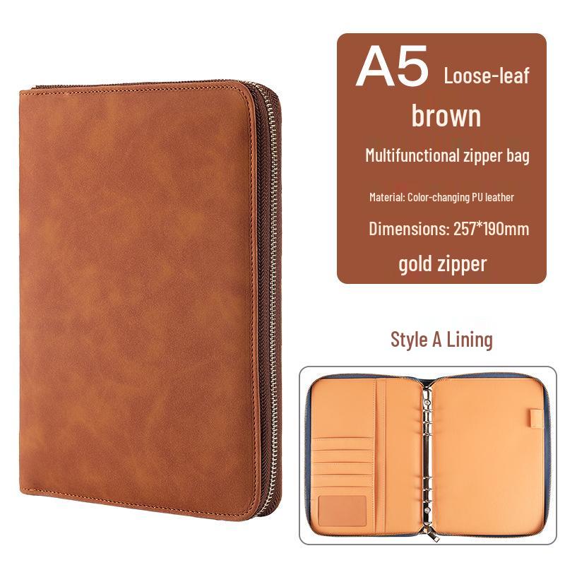 Custom Business Notebook with Zipper Bag - Multifunctional A6/B5 Notepad & Manager Folder