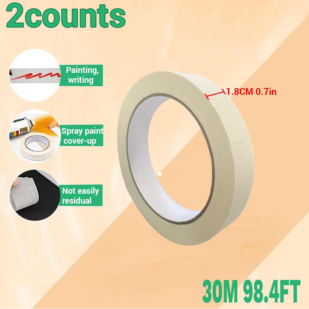 Masking Tape White Single Side Tape Adhesive Crepe Paper for Oil Painting Sketch Drawing Supplies