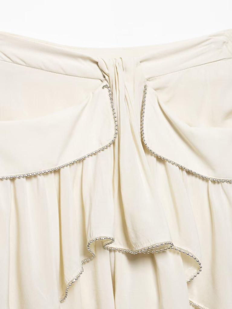 2025 Spring/Summer Layered Ruffled Mini Skirt - European & American Street Fashion