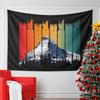 A Snowy Mountain with Vertical Colorful Stripes Blending Into the Sky. Patterned Tapestry for Bedroom and Living Room Home Decor