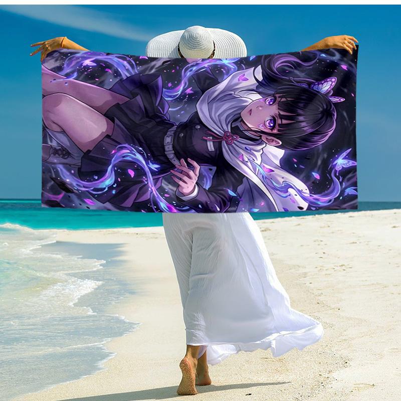 1pc Tsuyuri Kanawo Beach Towel, Comfortable and Thick, and Swimming/Bath/Picnic/Camping Towel, Suitable for Seaside Beaches