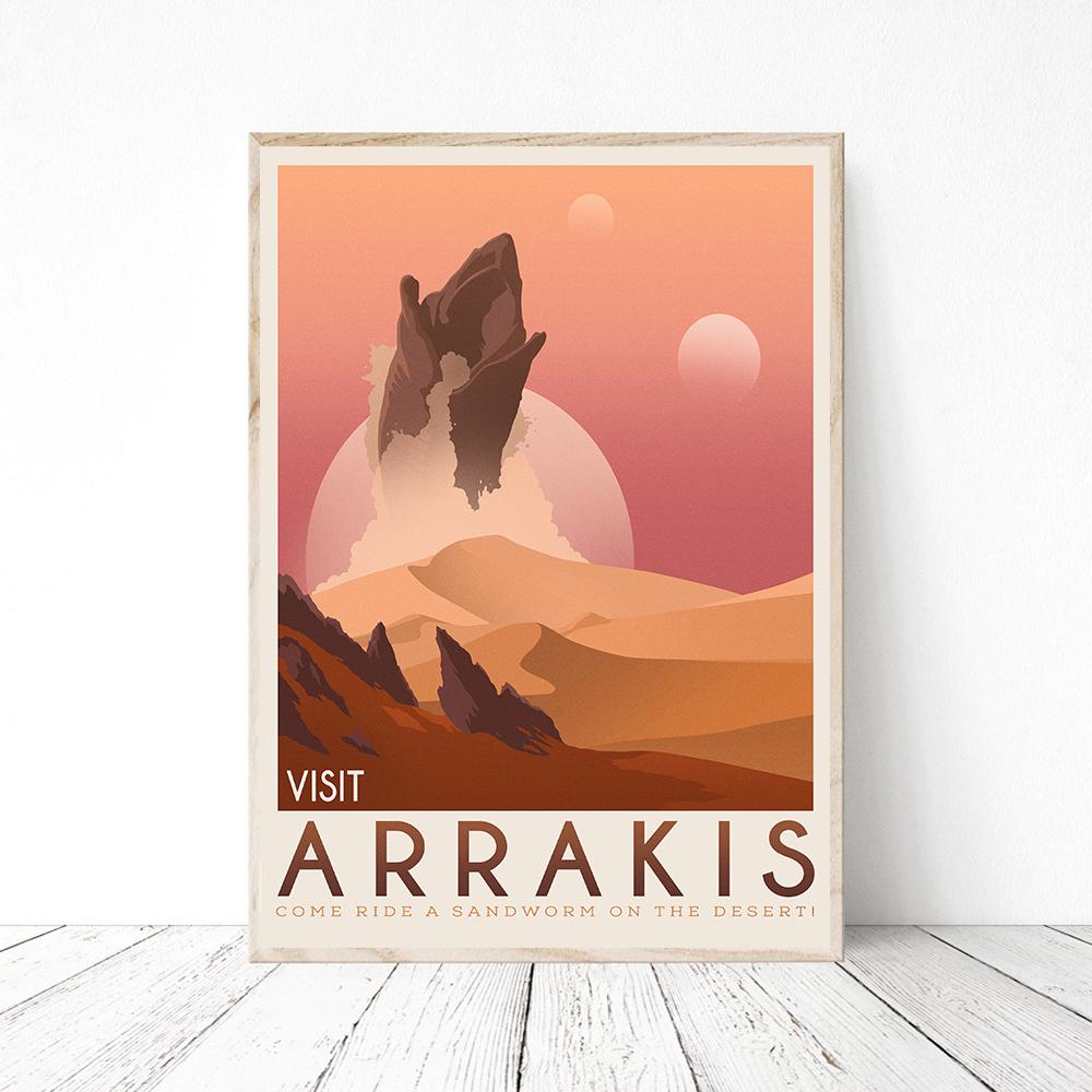 Arakis Dune Poster Retro Travel Canvas Painting Wall Art Picture Science Classic Novel Spices