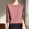 Spring And Summer White Mercerized Cotton Short Sleeve T-Shirt Feminine Joker Cotton Cropped Sleeve Bottoming Shirt
