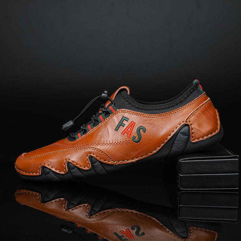 Modne męskie mokasyny w stylu brytyjskim Duże męskie buty na co dzień Ręcznie robione skórzane buty