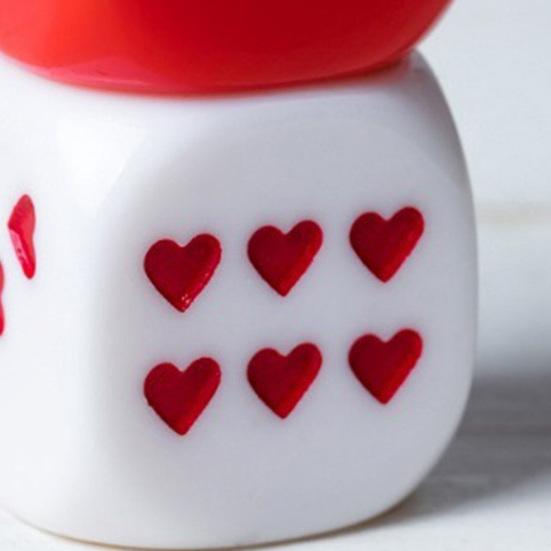 10Pcs 25MM Love Heart Acrylic Dice Rounded Corner Six-Sided Large Dice Game Night Drinking Board Game Dice Prop Casino Equipment