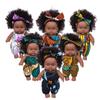 Afrikanisches Schwarzes Baby Spielzeug mit Lockigen Haaren Weihnachten Simulation Cartoon Puppe