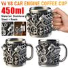 Interesting Creative 450ml Coffee Cup Ornament Engine Cup Engine Mug Suitable for Car Enthusiasts As a Gift