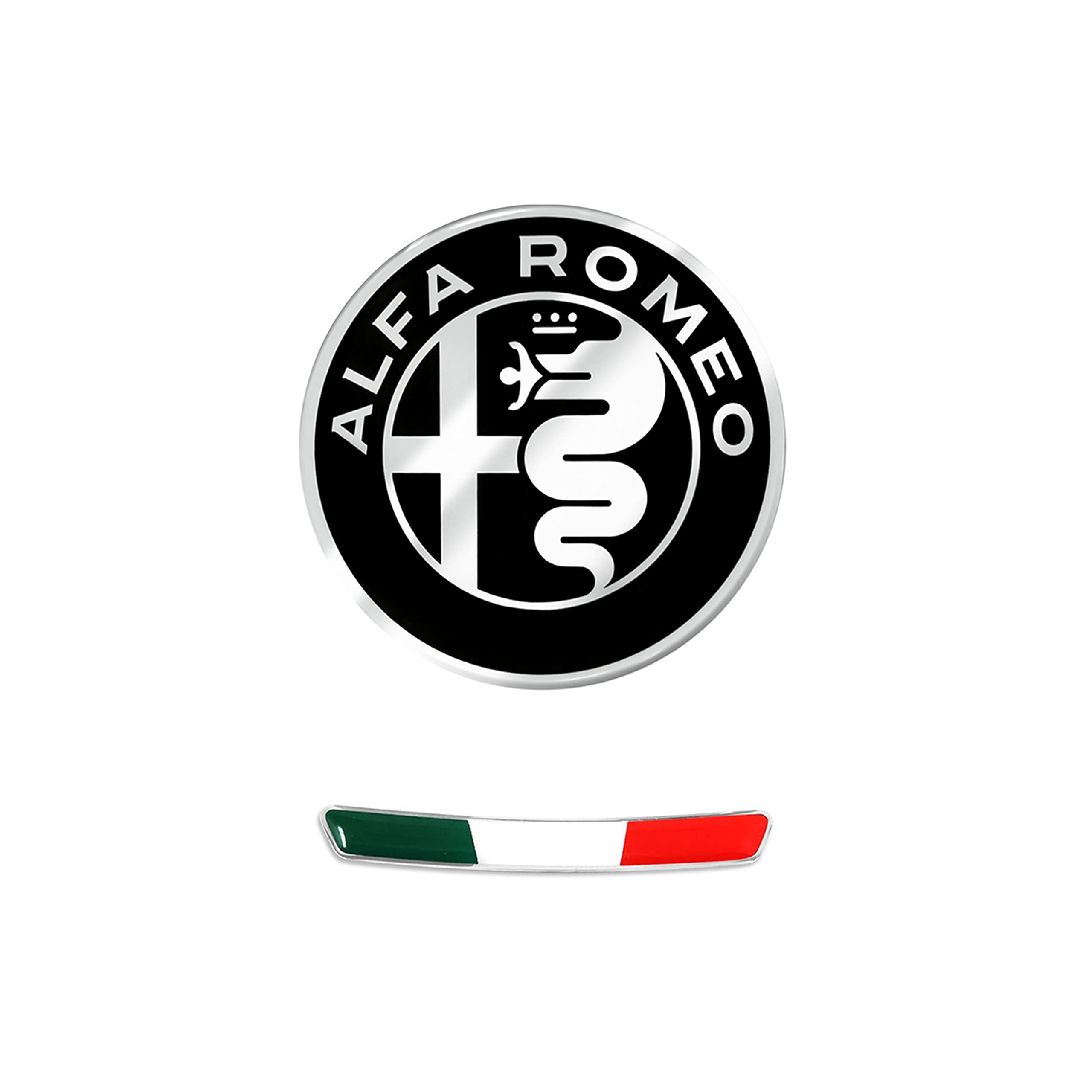 

Комплект наклеек Alfa Romeo Logo 51 мм + итальянский флаг для салона Giulia Stelvio