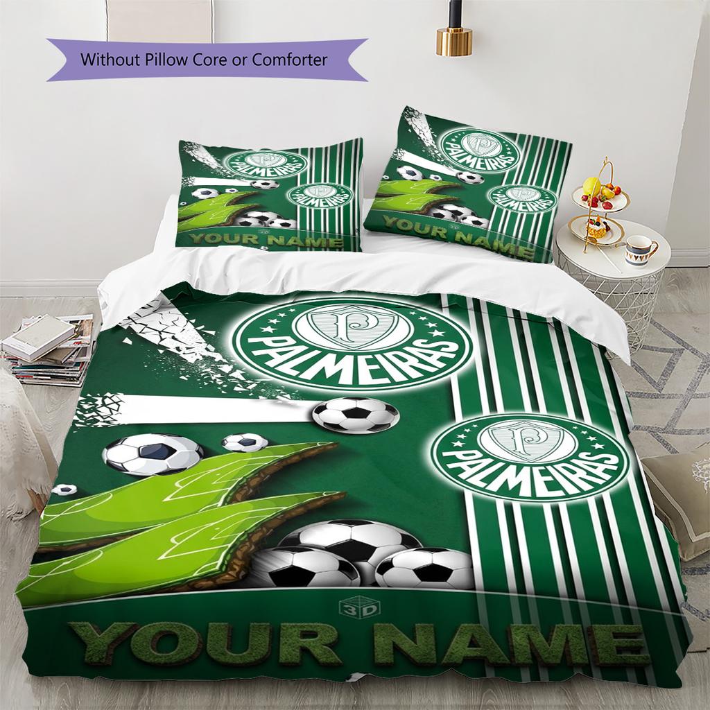 Name Custom SE Palmeiras Logo Pattern Bedding Set Quilt Cover Pillowcase Home Decor Gift (1 * Duvet Cover + 2 * Pillowcase, Without Core)
