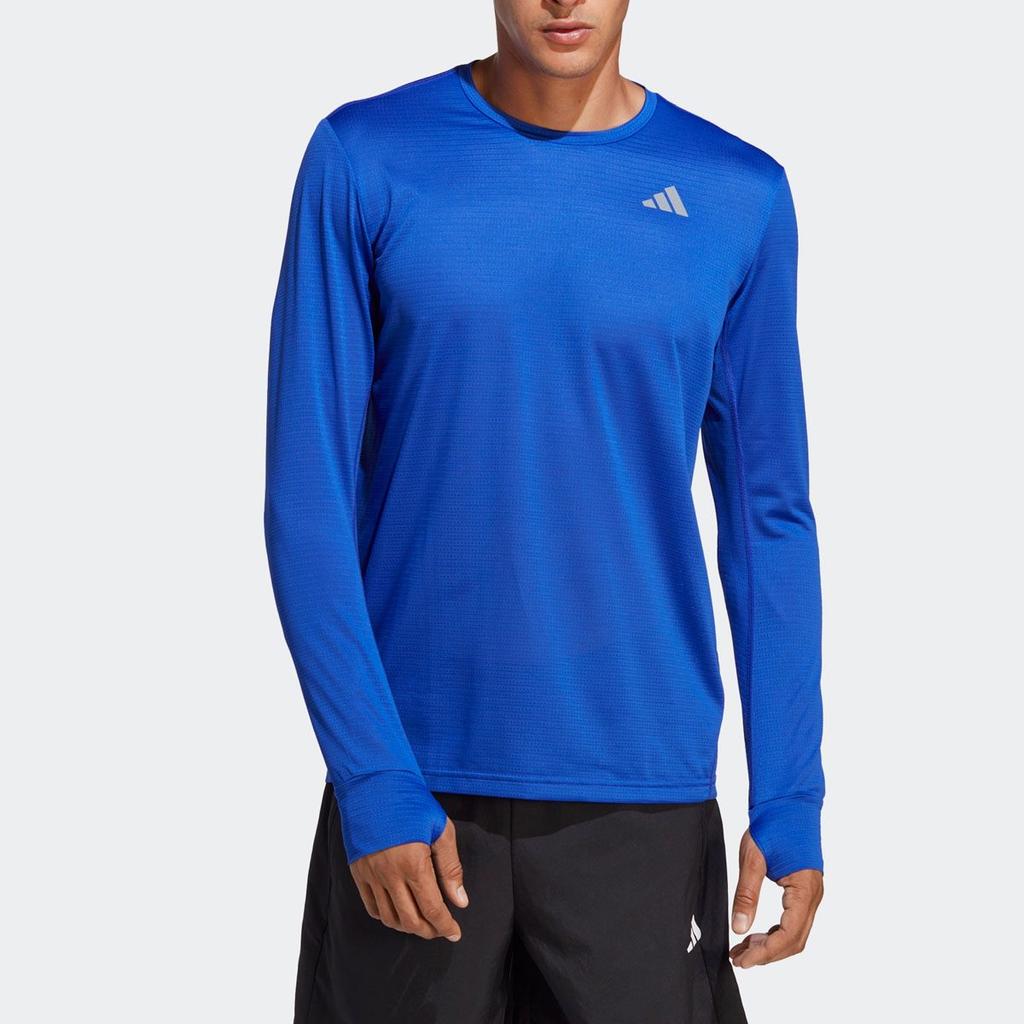 Adidas T Shirts Men's Bright Blue Crew Neck Moderate Straight Fit HR6600