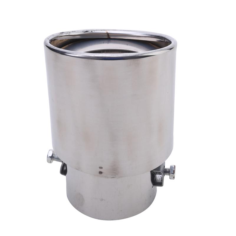 Punta de tubo de silenciador de escape redonda y recta trasera de coche cromada de acero inoxidable Universal