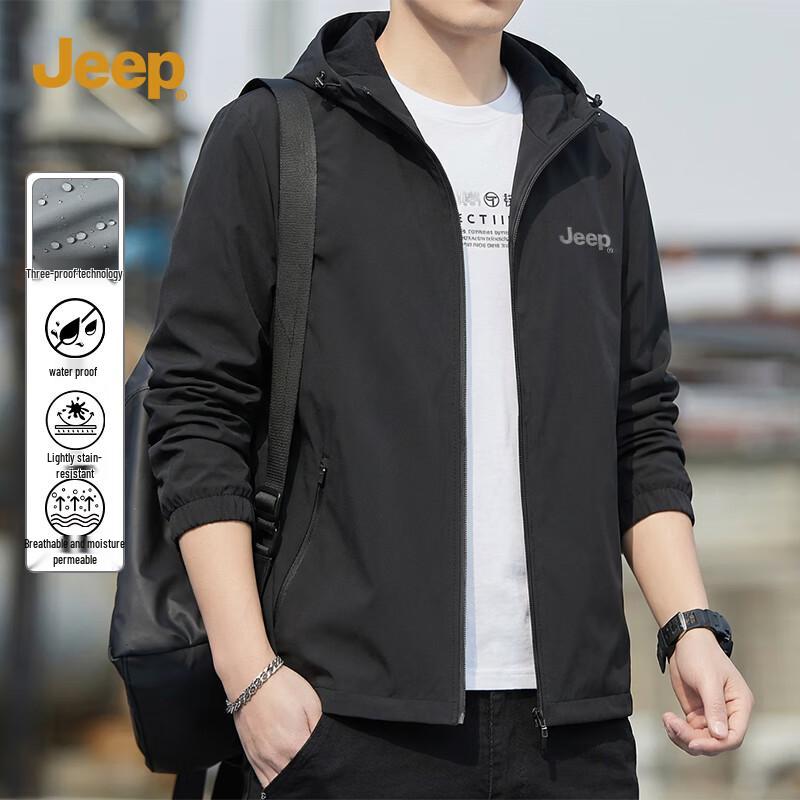 

JEEP Men s Outdoor Hooded Windproof Jacket L