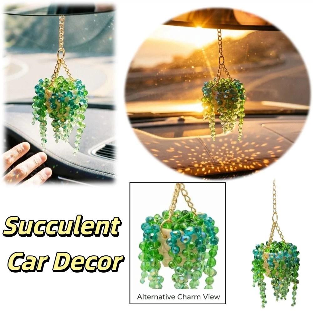 Ciondolo per Auto Succulenta Multi-Perline Caldo Accessorio Ciondolo per Auto Ciondolo per Auto con Perline Interni Auto