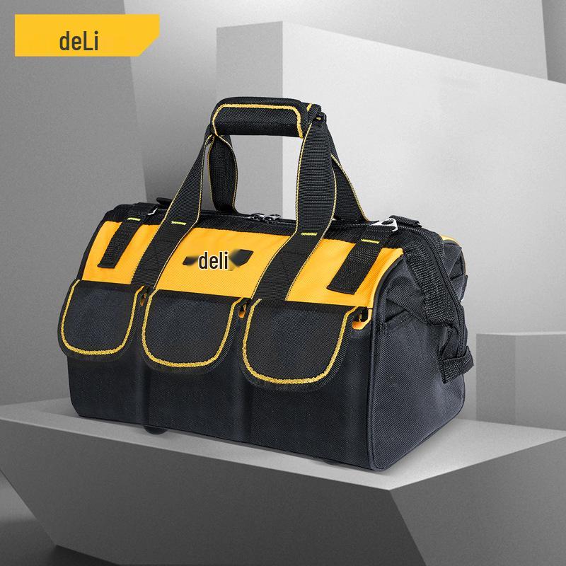 Deli Double-Layer Thickened Tool Bag with Shoulder Strap, Available in 13, 16, 17, and 18 Inch Sizes, Made of Oxford Cloth. DL430113