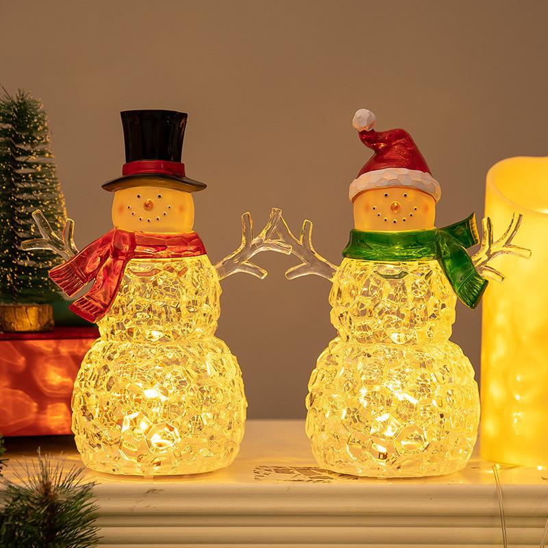 Christmas decorations snowman night light glowing snowman desktop ornaments Christmas gift decoration