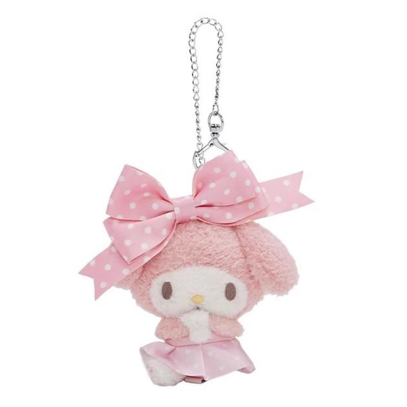 Cinnamon My Melody Plush Keychain With Soft Short Pile For Collectors And Bag Decor