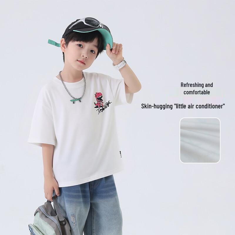 Boys' Summer Cotton Blend Short Sleeve T-shirt