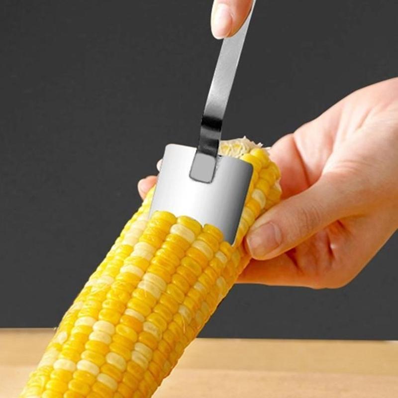 Set of 2 Stainless Steel Corn Peeler Practical Corn Cobs Remover Innovative Corns Processing Tool Kitchen Utensils
