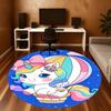 1PC Unicorn Balloon Round Chair mat Area Rug - Non-Slip, Floor Mat for Office, Bedroom, and Indoor Decor -Gift D1127265