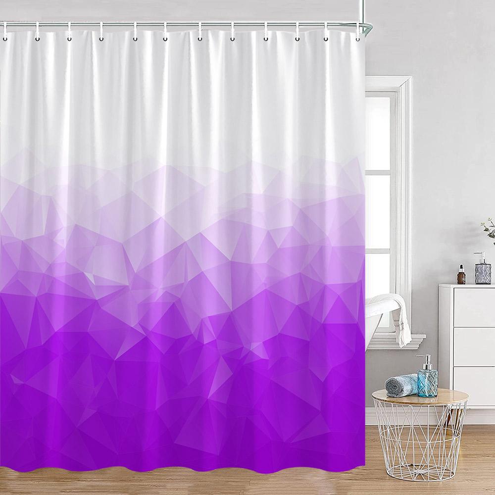 Abstract Geometric Shower Curtain Gradient Colorful Pattern Fashion Bathroom Decorations Modern Polyester Fabric Bath Curtains