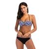 Retro Summer Beach Striped Print Swimwear With Premium Quality Fabric And Timeless Design