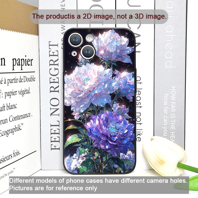Luxurious White Peony Flower Pattern Phone Case for IPhone 17 16 12 11 14 Plus 13 14 15 Pro Max 12 13 Mini X XSMAX XR Soft Cover