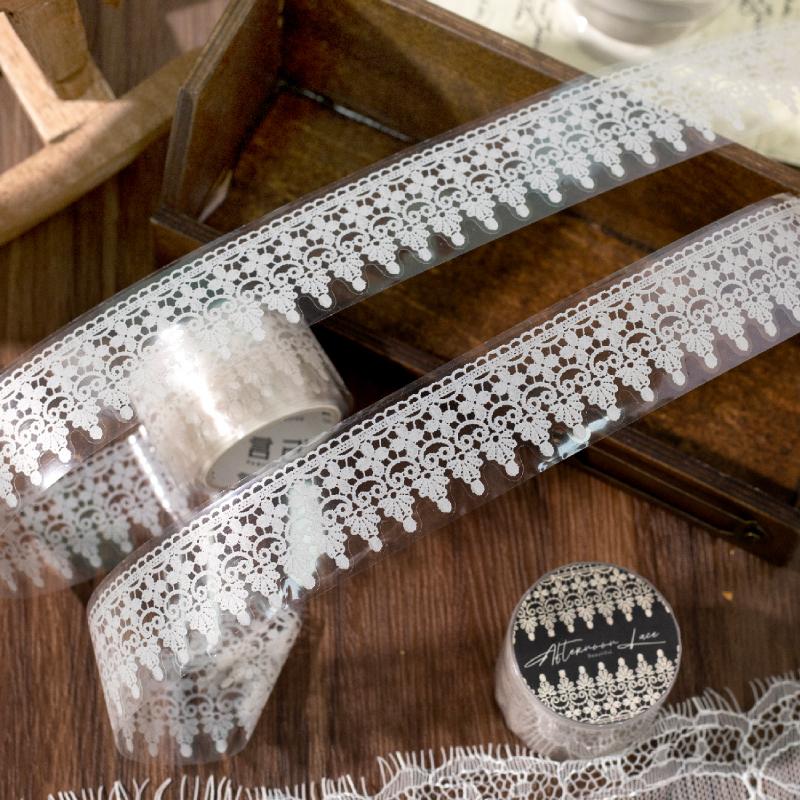 Journal GO 3x200cm Retro Lace Border Decoration Tape DIY Diary Scrapbooking Material Planner Handmade Aesthetic Masking Tape