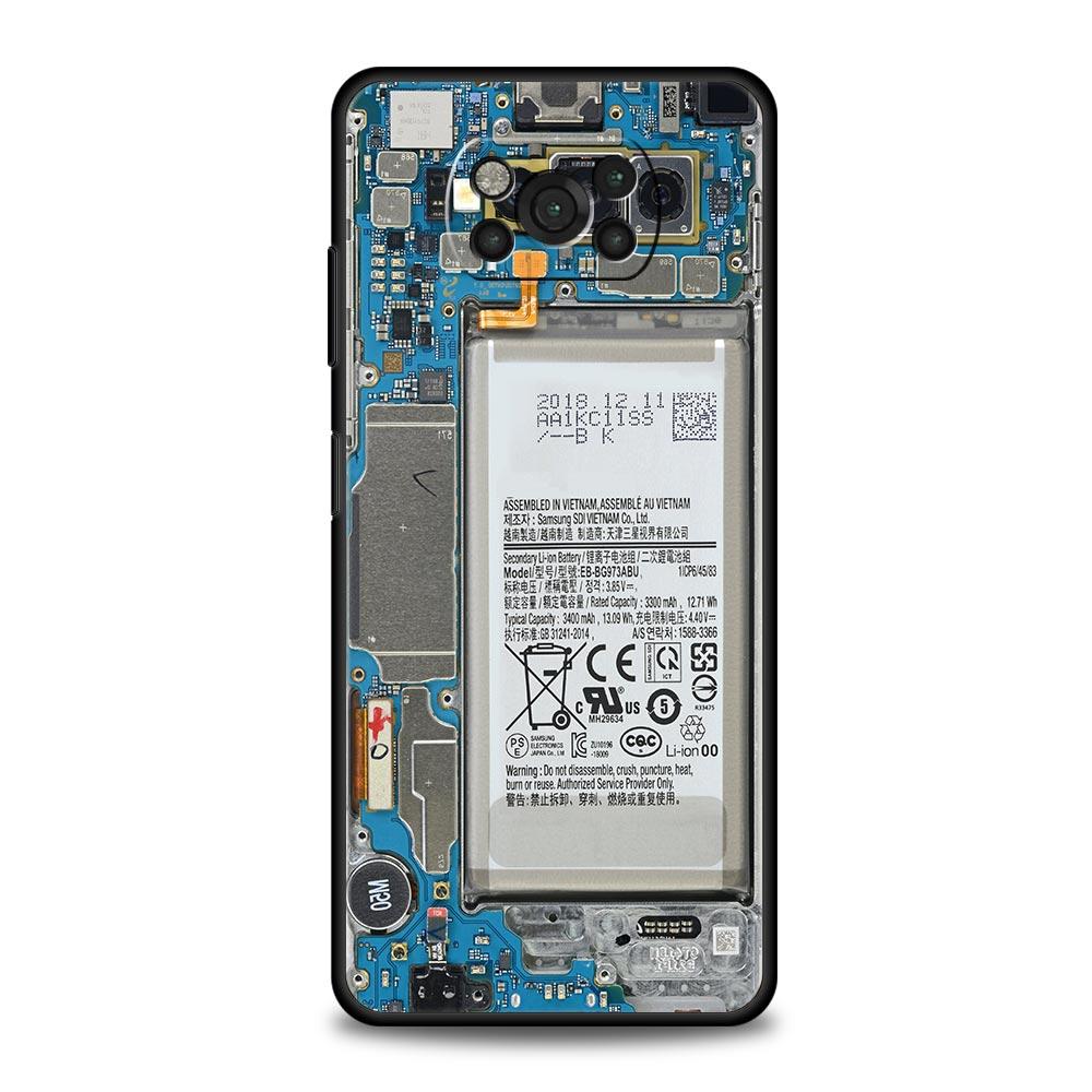 Main Circuit Board Pattern Phone Case for Xiaomi Poco F7 F6 F5 F4 F3 X6 X5 X4 X3 NFC F7 Ultra M4 C51 C55 GT 5G Soft TPU Cover