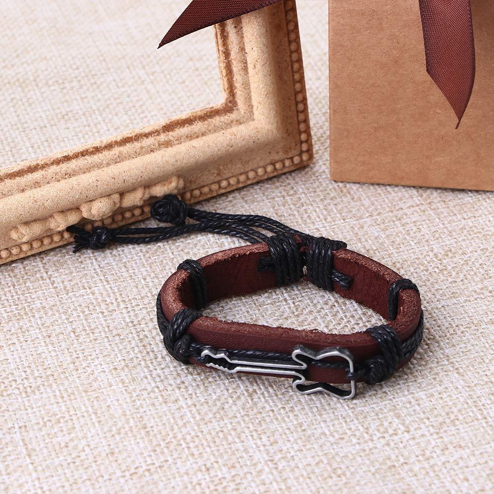 Zinc Zinc Alloy Adjustable Rope Bracelets Wristbands Antique Women Guitar Bracelets Jewelry Bangles Charm